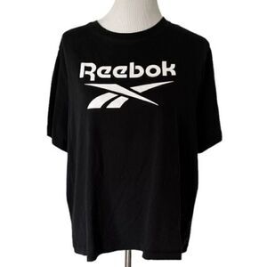 Reebok Women’s Logo Performance Black Tee size 2X